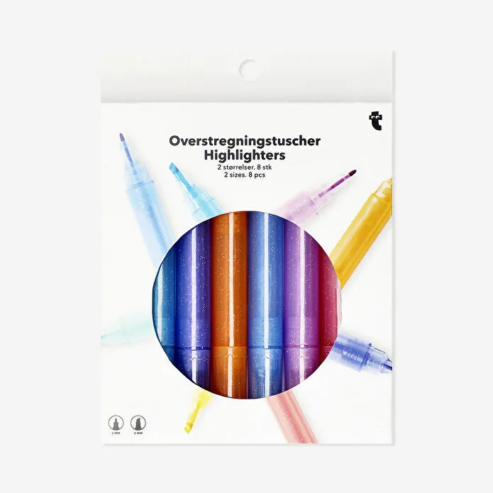 Flying Tiger Copenhagen 8'li Çift Taraflı Fosforlu Kalem