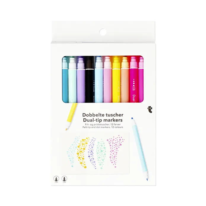 Flying Tiger Copenhagen 12'li Keçe ve Nokta Uçlu Kalem