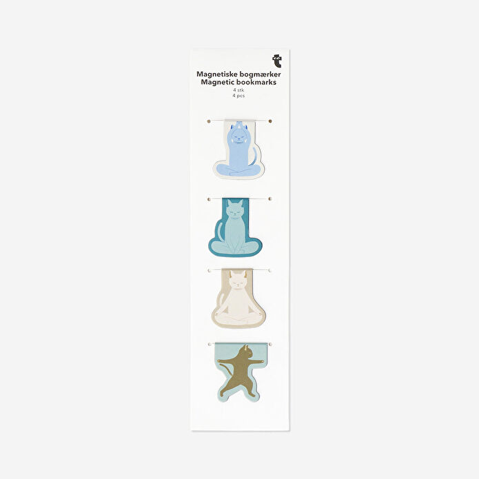 Flying Tiger Copenhagen 4'lü Yoga Kedileri Mıknatıslı Kitap Ayracı