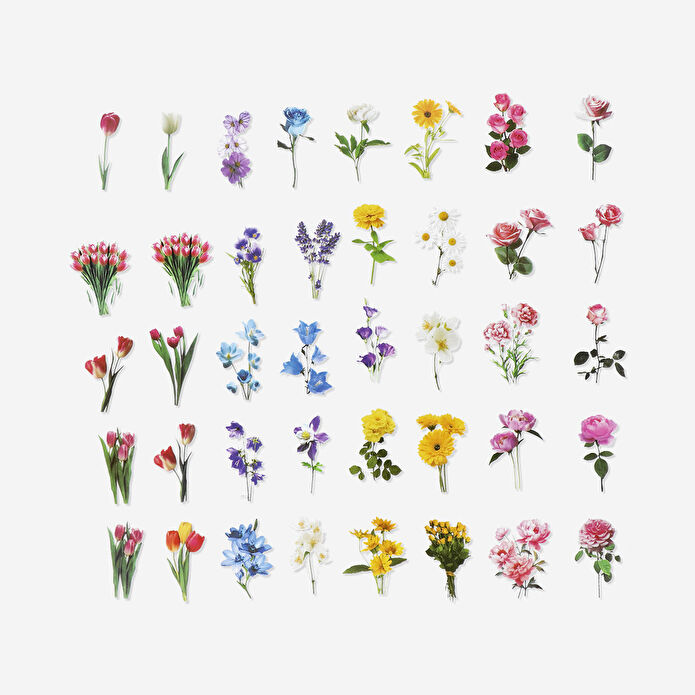 Flying Tiger Copenhagen Kağıt Çiçek Şeklinde Sticker Seti