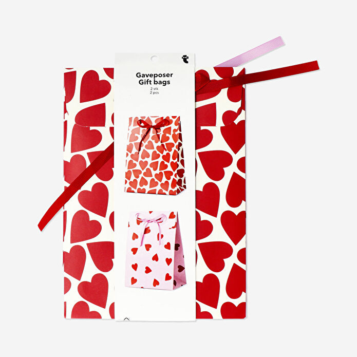 Flying Tiger Copenhagen 2'li Kalp Desenli Hediye Çantası