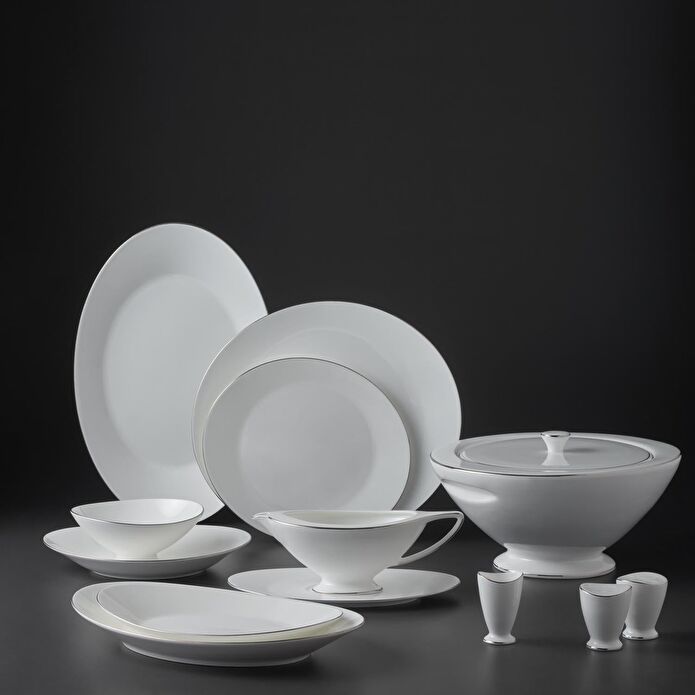 Jumbo Moon Platin 64 Parça 12 Kişilik Yemek Takımı