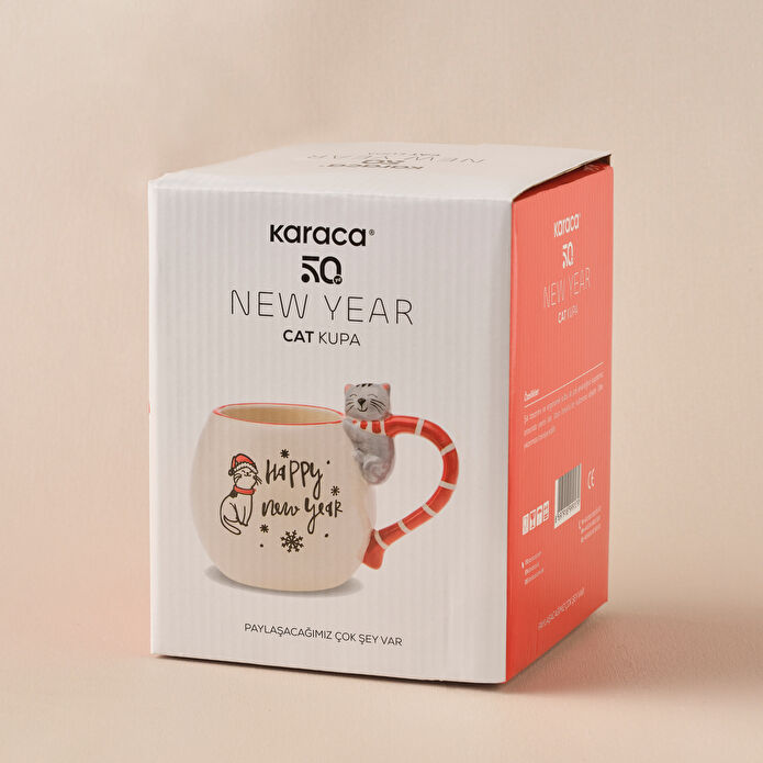 Karaca New Year Yılbaşı Cat Kupa 450 ml