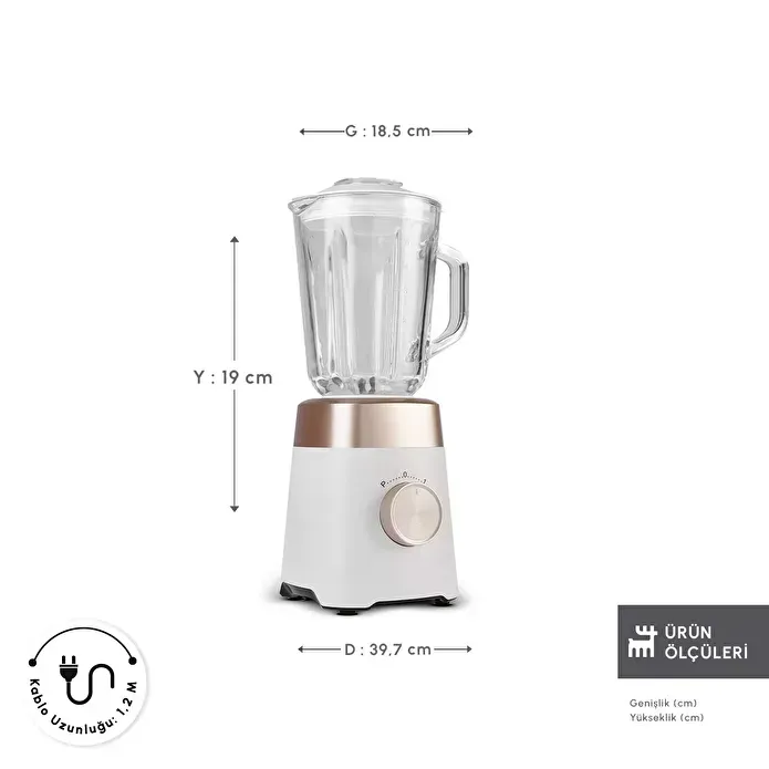 Karaca Multiblend Smoothie Blender Krem 1000W