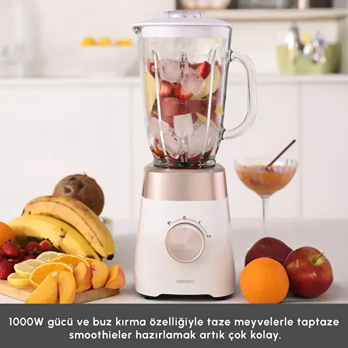 Karaca Multiblend Smoothie Blender Krem 1000W