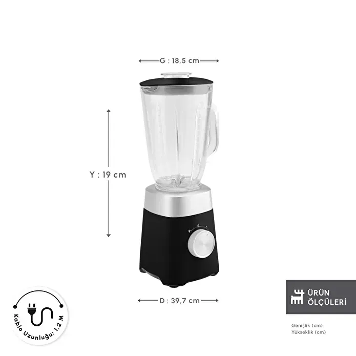 Karaca Multiblend Smoothie Blender Siyah 1000W