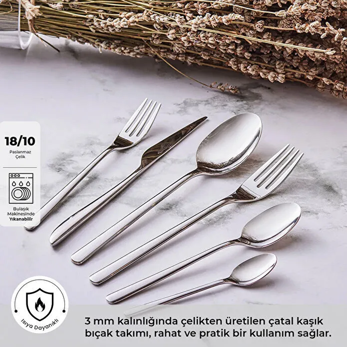 Emsan Elegance Bello 84 Parça 12 Kişilik Çatal Kaşık Bıçak Seti Lüks Kutulu