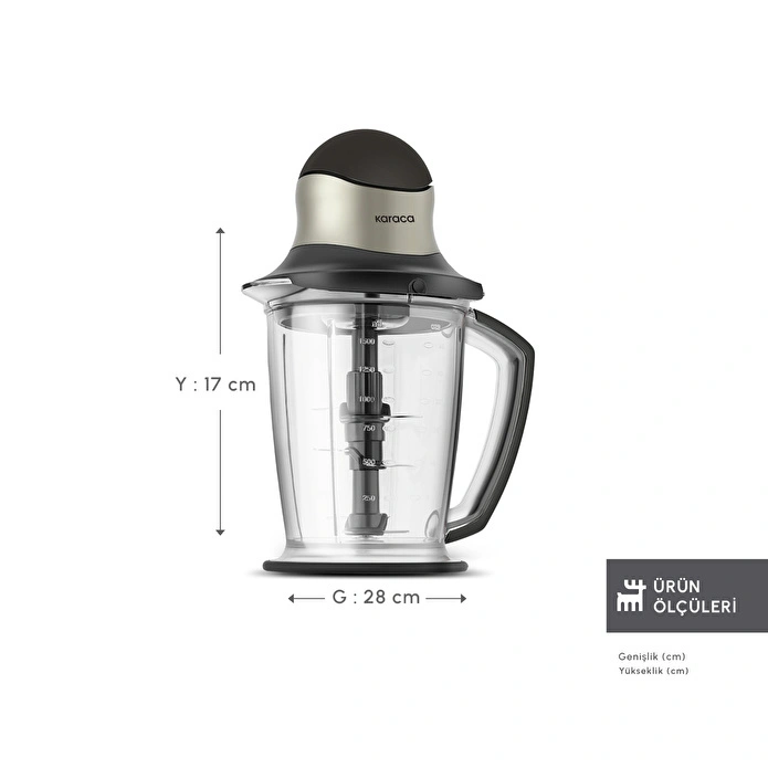 Karaca Multi XXL Doğrayıcı 1000w Cream 1.5 L