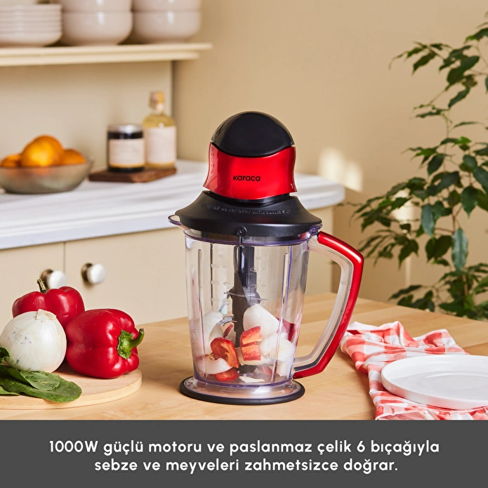 Karaca Multi XXL Doğrayıcı 1000w Imperial Red 1.5 L
