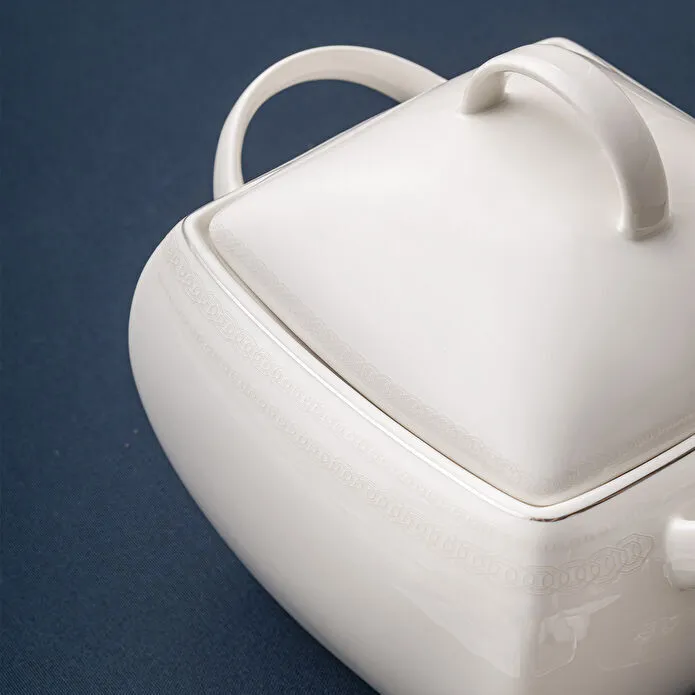 Emsan Zencerek Fine Bone 60 Parça 12 Kişilik Kare Yemek Takımı 