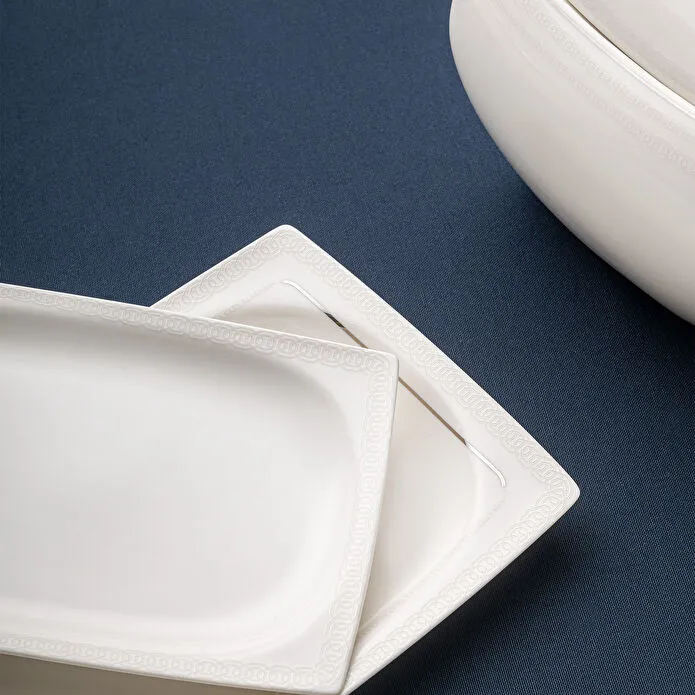 Emsan Zencerek Fine Bone 60 Parça 12 Kişilik Kare Yemek Takımı 