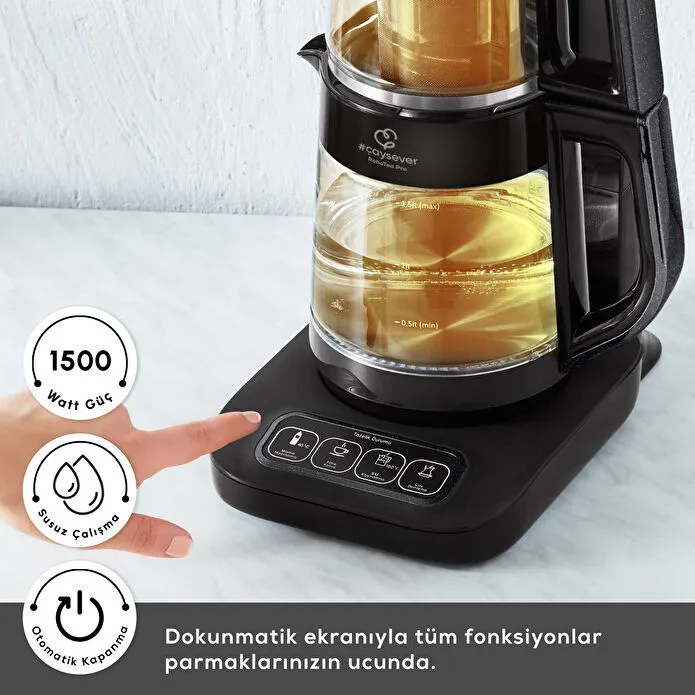Karaca Çaysever Robotea Pro Connect 4 in 1 Konuşan Cam Çay Makinesi Agate