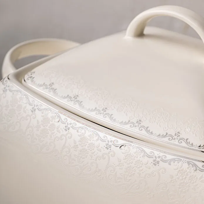 Emsan Fine Bone Yeni Lotus 61 Parça 12 Kişilik Kare Yemek Takımı