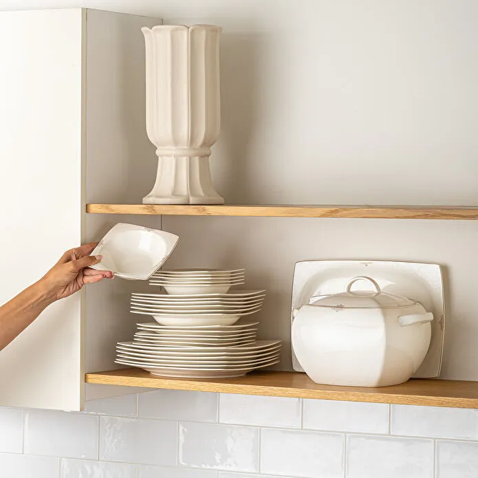 Emsan Fine Bone Estiva Gold 61 Parça 12 Kişilik Kare Yemek Takımı