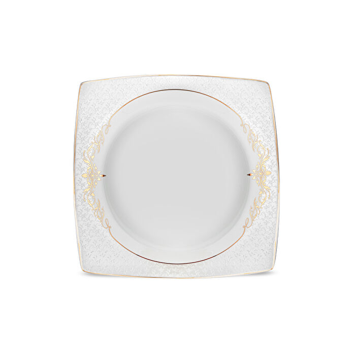 Emsan Lorella Fine Bone 61 Parça 12 Kişilik Kare Yemek Takımı Gold