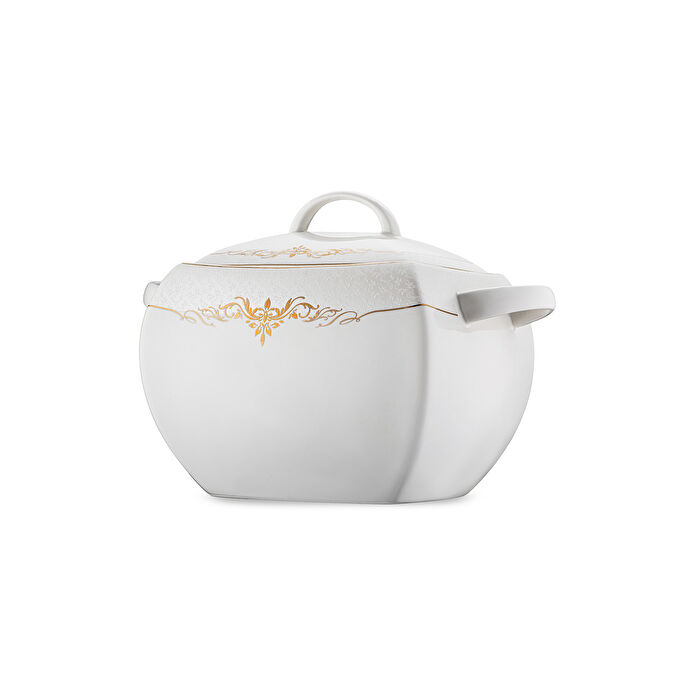 Emsan Lorella Fine Bone 61 Parça 12 Kişilik Kare Yemek Takımı Gold