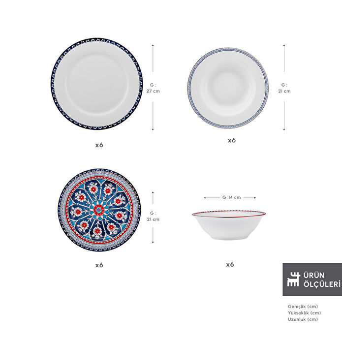 Karaca Elegance Bone Ancient 24 Parça 6 Kişilik Yemek Takımı