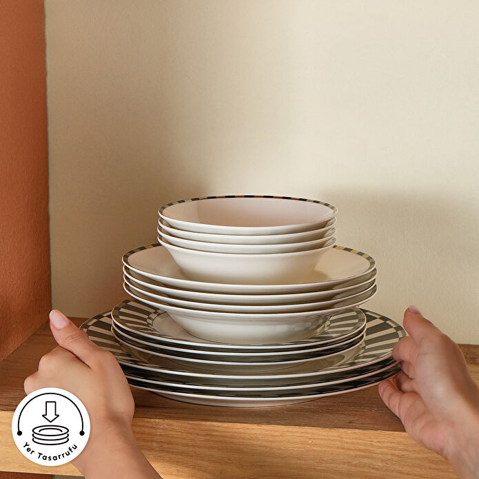 Karaca Elegance Bone Aries 24 Parça 6 Kişilik Yemek Takımı