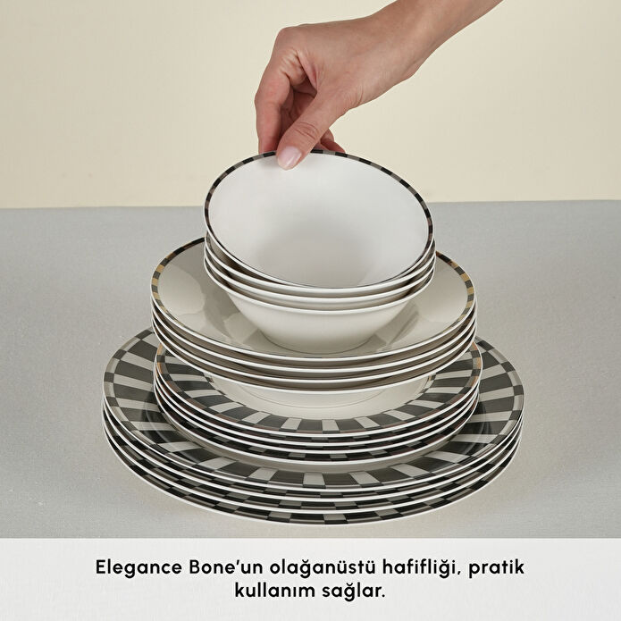 Karaca Elegance Bone Aries 24 Parça 6 Kişilik Yemek Takımı