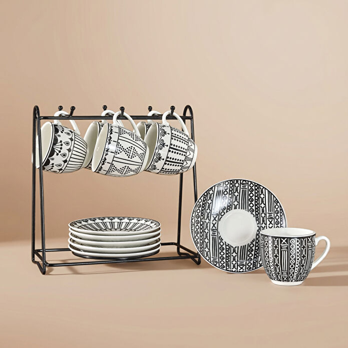Karaca Altos Metal Standlı 6 Kişilik Kahve Fincan Takımı 90 ml