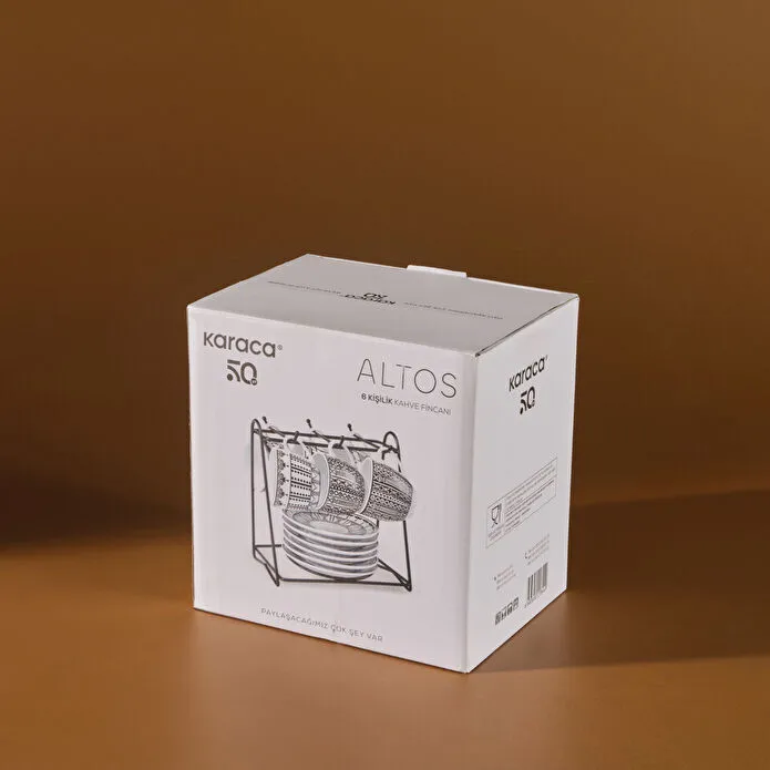Karaca Altos Metal Standlı 6 Kişilik Kahve Fincan Takımı 90 ml
