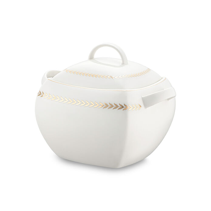 Emsan Başak Fine Bone 60 Parça 12 Kişilik Kare Yemek Takımı Gold