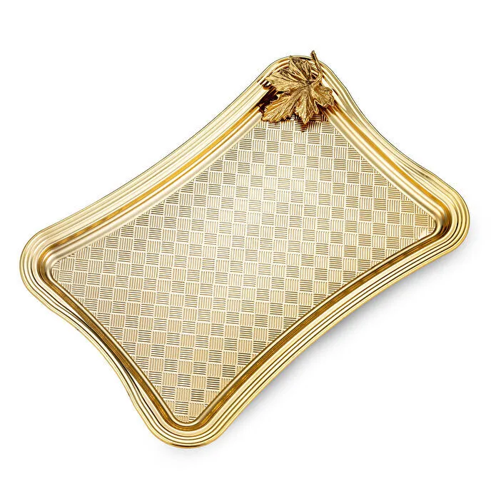 Emsan Leafy Dikdörtgen Tepsi Gold