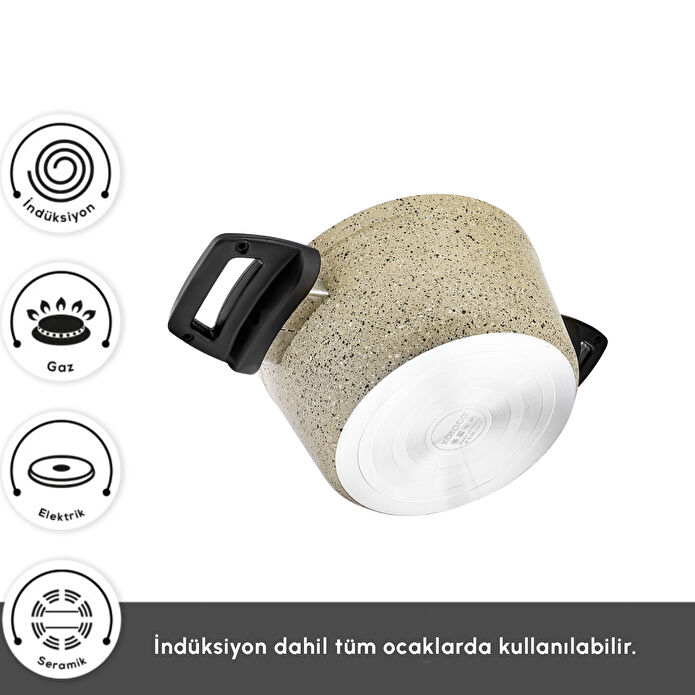 Karaca Biogranit Vincent 12 Parça Tencere Seti Kahverengi