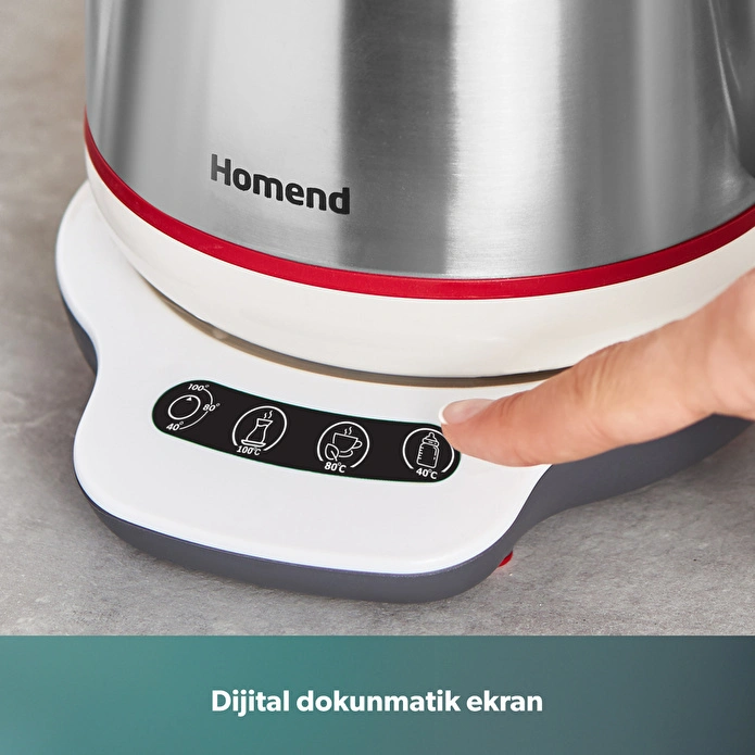 Homend Royaltea 1709H Dokunmatik Konuşan Çelik Çay Makinesi Inox