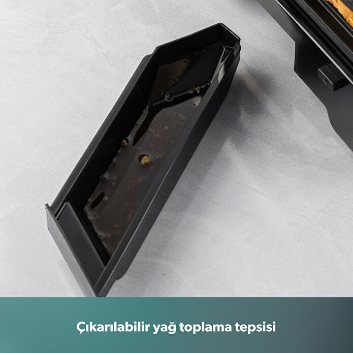 Homend Grilliant 1341H Inox Gövdeli, Döküm Plakalı, 5 Programlı, Led Ekranlı Tost ve Izgara Makinesi
