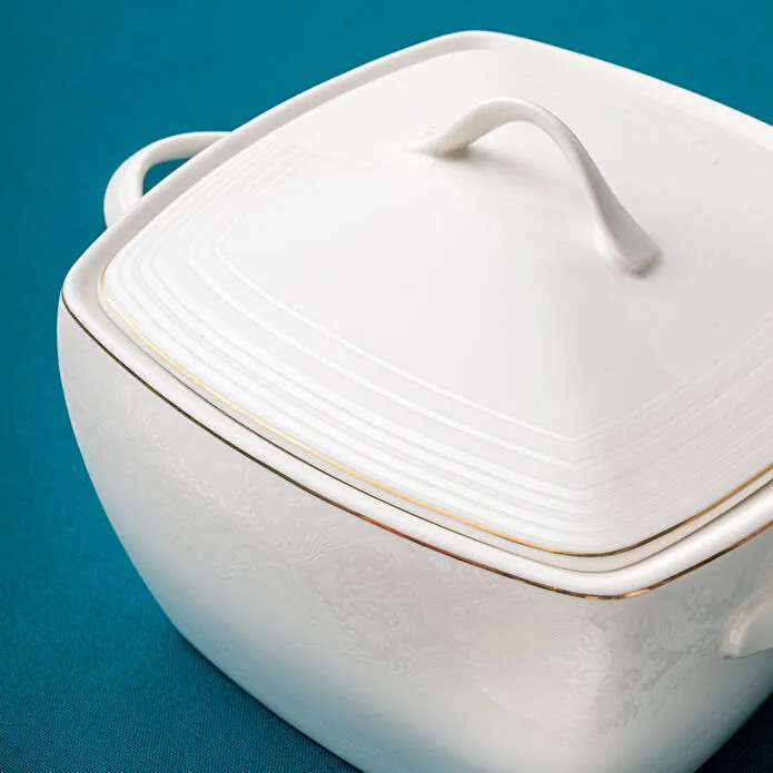 Emsan Bone Yeni Nilüfer 60 Parça 12 Kişilik Yemek Takımı Yarım Kare