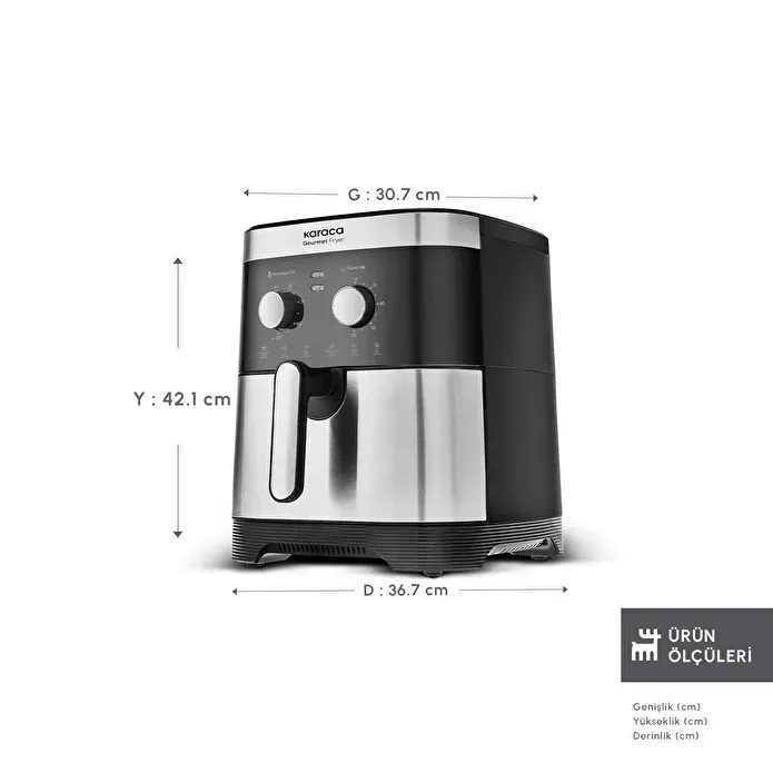 Karaca Gourmet Ekstra Büyük Hacim 8 Kişilik Airfryer