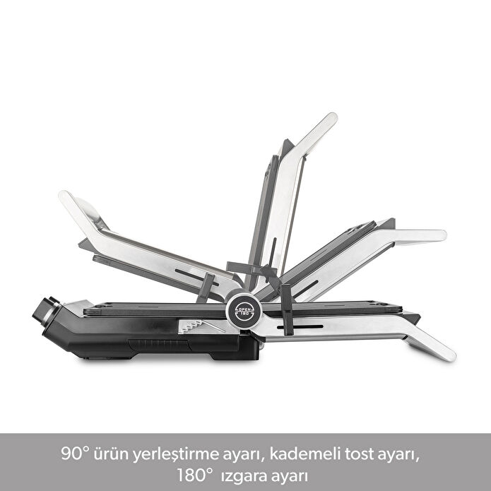 Homend Grilliant 1342H 3 in 1 Inox Gövde Çift Taraflı XL Döküm Plaka Tost ve Izgara Makinesi