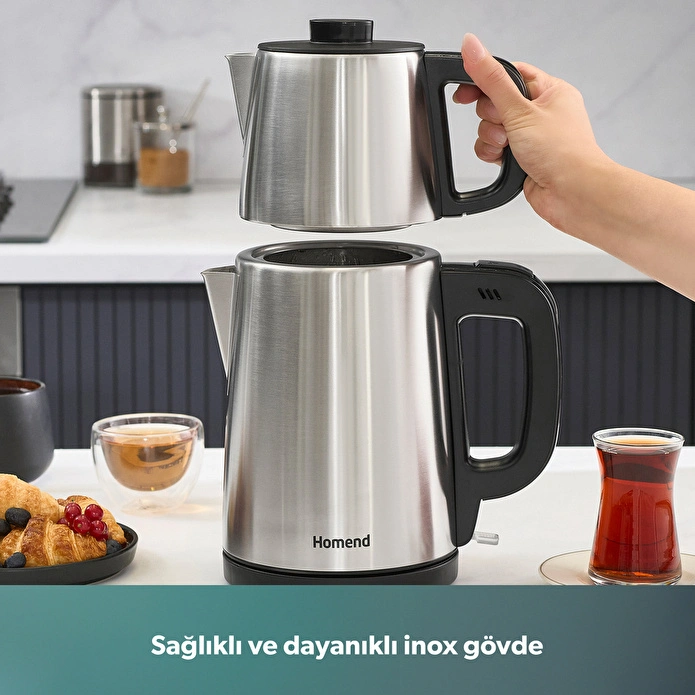 Homend Royaltea 1728H Çelik Çay Makinesi Inox