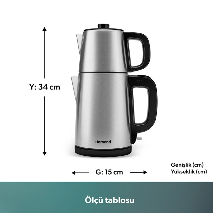 Homend Royaltea 1728H Çelik Çay Makinesi Inox