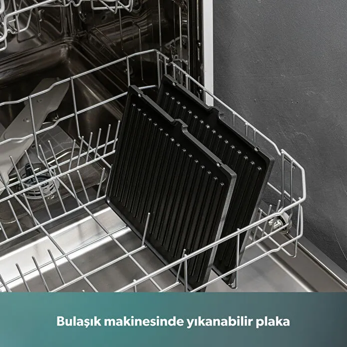 Homend Grilliant 1344H Inox Gövdeli, Döküm Plakalı Tost ve Izgara Makinesi