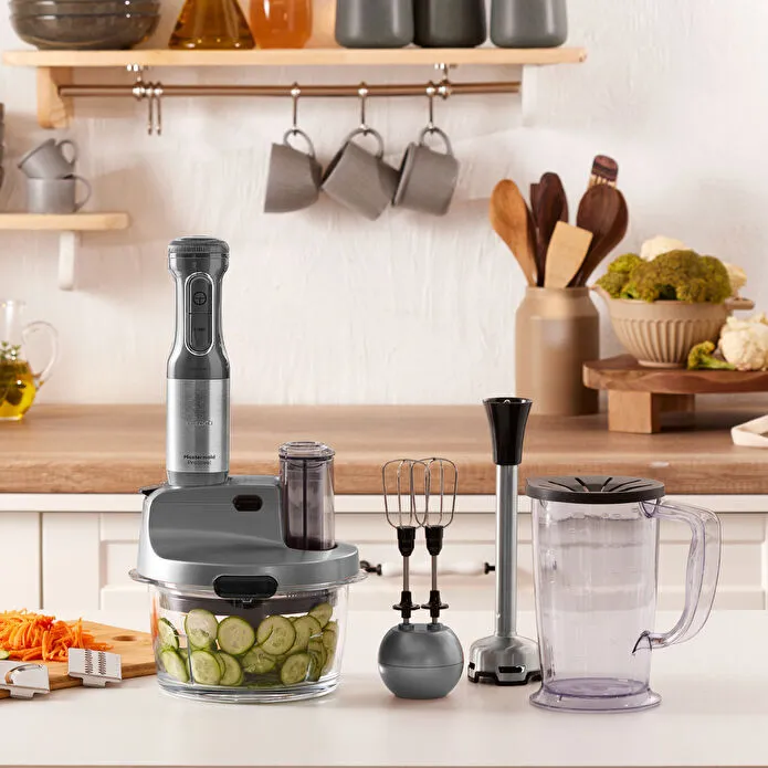 Karaca Mastermaid Prosteel Uzun Blender Ayaklı 6 Bıçaklı Cam Mutfak Robotu 2500W Galaxy Grey