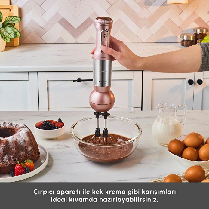 Karaca Mastermaid Prosteel Uzun Blender Ayaklı 6 Bıçaklı Cam Mutfak Robotu 2500W Rosegold