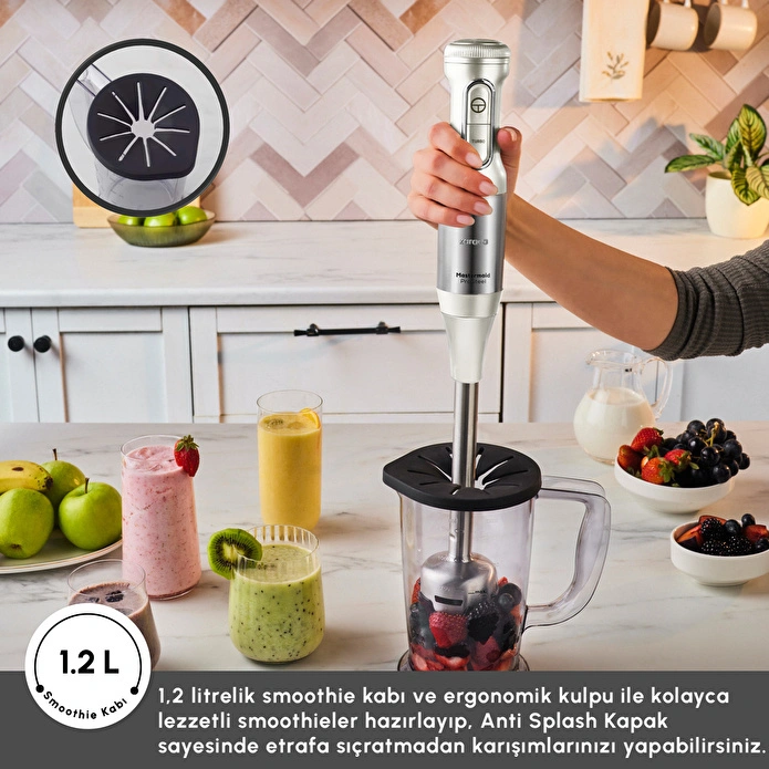 Karaca Mastermaid Prosteel 6 in 1 Uzun Blender Ayaklı 6 Bıçaklı Cam Mutfak Robotu 2500W Swiss Cream
