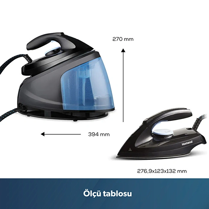 Homend Steamwork 1169H Buhar Kazanlı Ütü Siyah Mavi