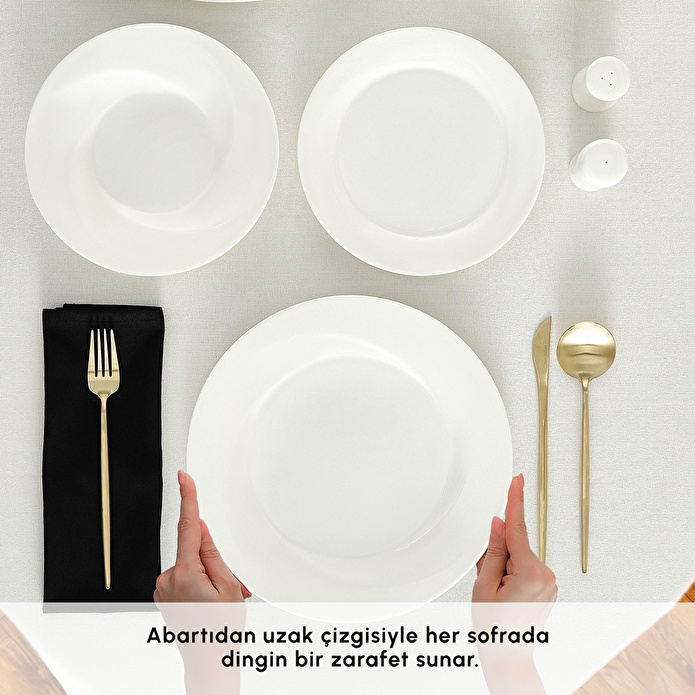 Karaca x Sarıyer Design Vortex Fine Pearl 28 Parça 6 Kişilik Yemek Takımı