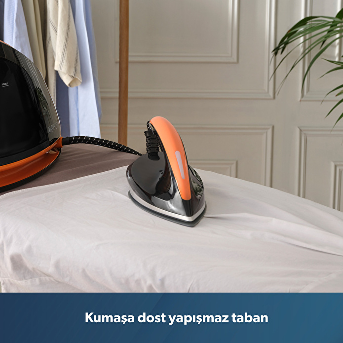 Homend Jetsteam 1174H Otomatik Sıcaklık Ayarlı Buhar Kazanlı Ütü Siyah Turuncu