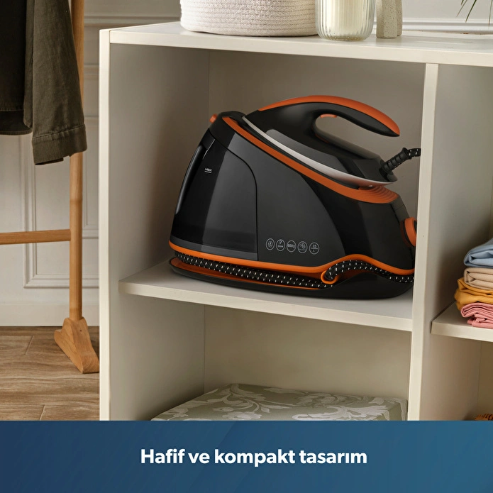 Homend Jetsteam 1174H Otomatik Sıcaklık Ayarlı Buhar Kazanlı Ütü Siyah Turuncu