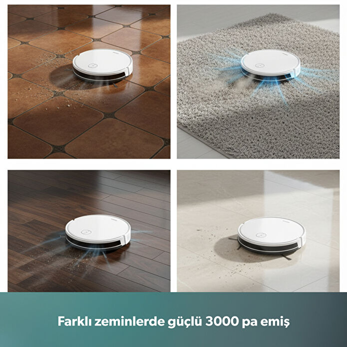 Homend Alex 1288h Moplu ve Akıllı Robot Süpürge Gyroscope Beyaz