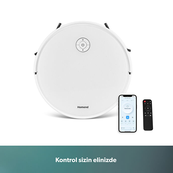 Homend Alex 1288h Moplu ve Akıllı Robot Süpürge Gyroscope Beyaz