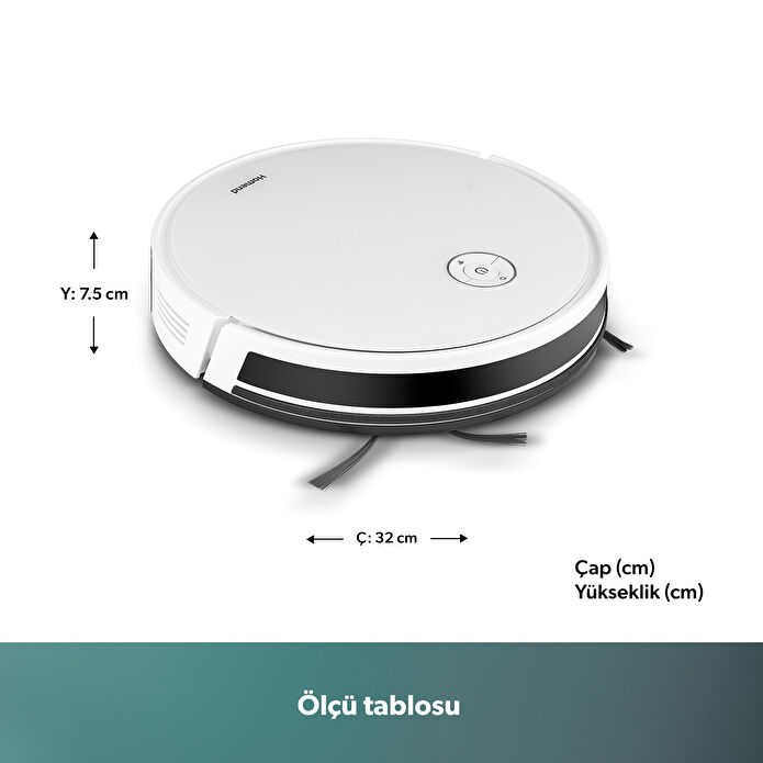 Homend Alex 1288h Moplu ve Akıllı Robot Süpürge Gyroscope Beyaz