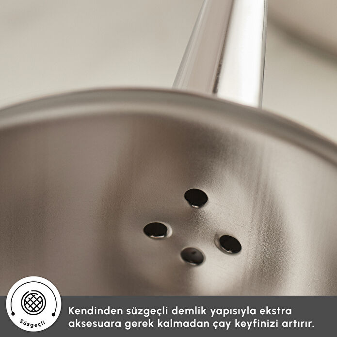 Karaca Yasemin İndüksiyon Tabanlı Çelik Midi Çaydanlık Takımı