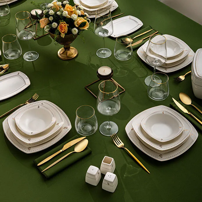 Emsan Belinda 60 Parça Yarım Kare 12 Kişilik Yemek Takımı