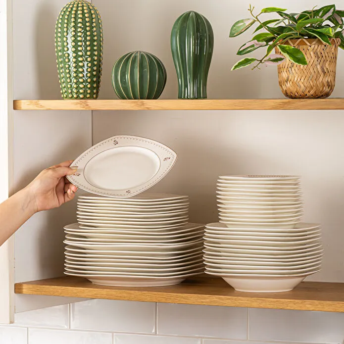 Emsan Belinda 60 Parça Yarım Kare 12 Kişilik Yemek Takımı