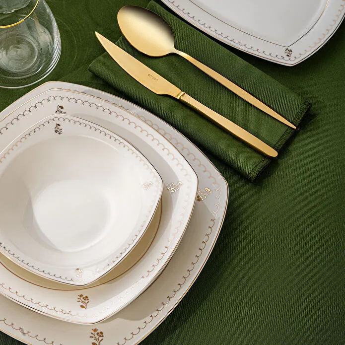 Emsan Belinda 60 Parça Yarım Kare 12 Kişilik Yemek Takımı